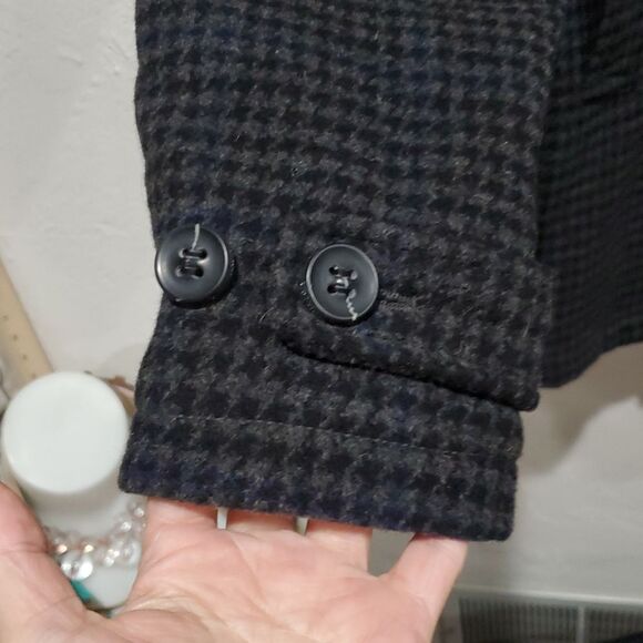 I Spiewak & Sons Wool Pea Coat with Houndstooth Pattern Size XL - Picture 8 of 16